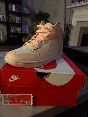 Nike Dunk High Peach Pink Leather Sneakers